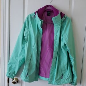 North Face Teal/Pink waterproof coat